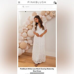 PinkBlush white lace maxi maternity dress